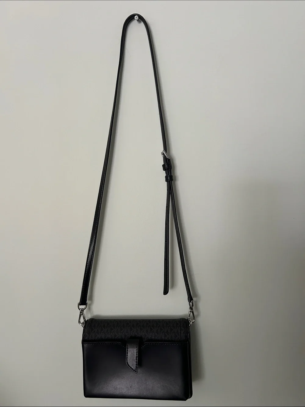 Michael Kors Black and Silver Crossbody Bag